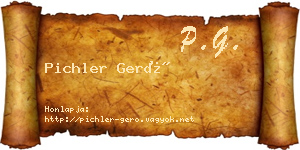 Pichler Gerő névjegykártya